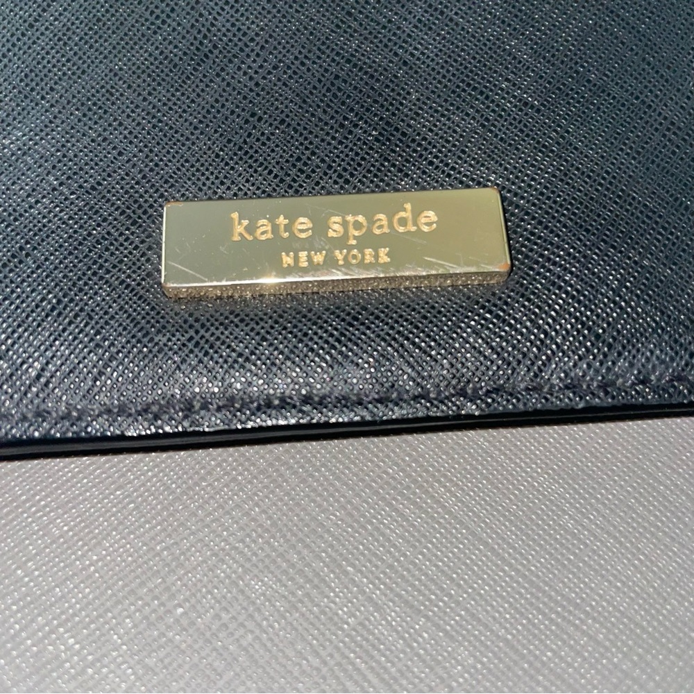 Kate Spade multi tone colorblock purse tote bag crossbody black light gray navy - Picture 7 of 7